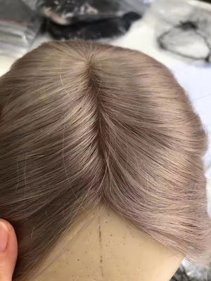 Europäische Frisur 14 Zoll Outlet Mono Topper für Frauen Menschenhaare