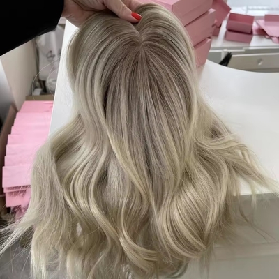8-22 Zoll Länge menschliches Haar Topper mit 120% Toupee Dichte OEM Seide