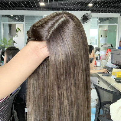 8-22 Zoll Länge menschliches Haar Topper mit 120% Toupee Dichte OEM Seide