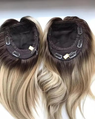 8-22 Zoll Länge menschliches Haar Topper mit 120% Toupee Dichte OEM Seide