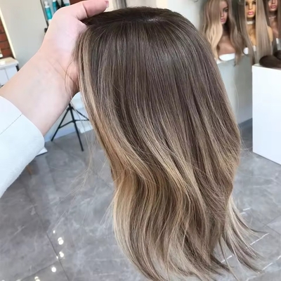 8-22 Zoll Länge menschliches Haar Topper mit 120% Toupee Dichte OEM Seide