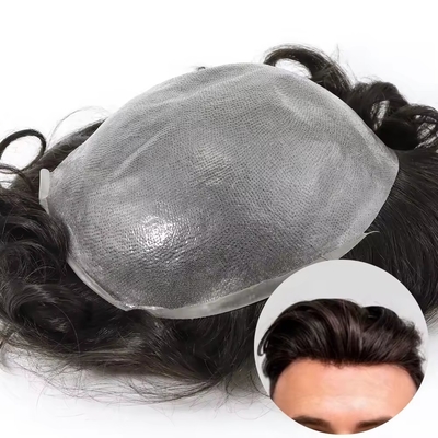Fichte Haut-Toupee für Männer Europäisches Haar mit voll ausgerichteten Haaren