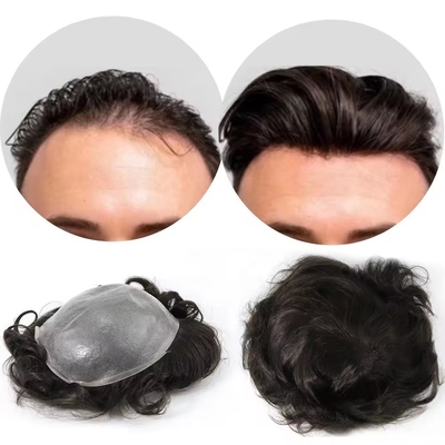 Fichte Haut-Toupee für Männer Europäisches Haar mit voll ausgerichteten Haaren