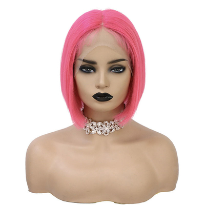 Gerade 10 Zoll Spitze Front Bob Perücken 250g-450g T Form Jungfrau menschliches Haar mit Baby Haar