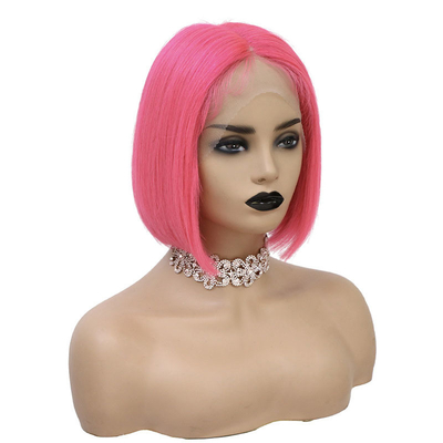 Gerade 10 Zoll Spitze Front Bob Perücken 250g-450g T Form Jungfrau menschliches Haar mit Baby Haar