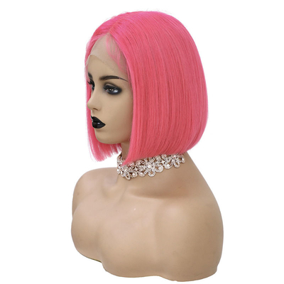 Gerade 10 Zoll Spitze Front Bob Perücken 250g-450g T Form Jungfrau menschliches Haar mit Baby Haar