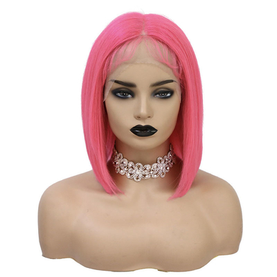 Gerade 10 Zoll Spitze Front Bob Perücken 250g-450g T Form Jungfrau menschliches Haar mit Baby Haar