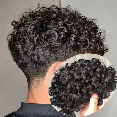 Vollkutikel 100% Jungfrau Kutikel Ausgerichtetes Haar Afro Toupee für schwarze Männer