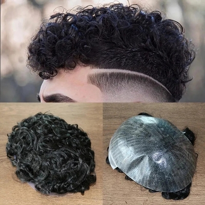 Vollkutikel 100% Jungfrau Kutikel Ausgerichtetes Haar Afro Toupee für schwarze Männer