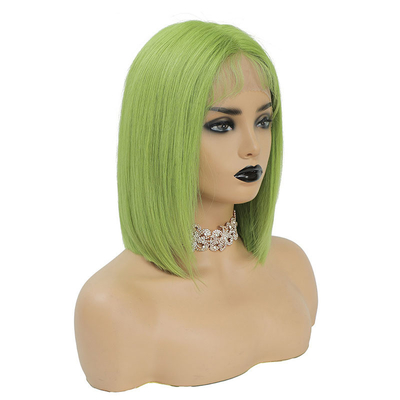 100% menschliche Haare brasilianische HD Spitze Frontal 8A 10A 12A Kurz grüne Bob-Wig mit Schweizer Spitze