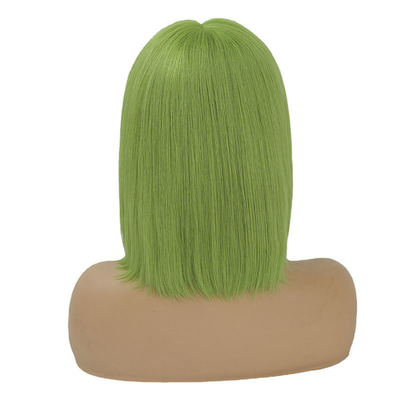 100% menschliche Haare brasilianische HD Spitze Frontal 8A 10A 12A Kurz grüne Bob-Wig mit Schweizer Spitze