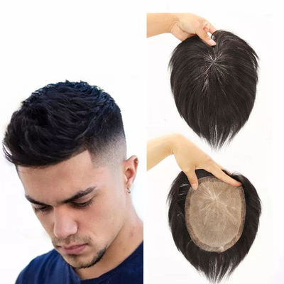 100% menschliches Haar Vollkutikel Ja.100% Jungfräuliche Kutikel Ausgerichtetes Haar Natürliche Toupee für Männer