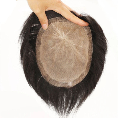 100% menschliches Haar Vollkutikel Ja.100% Jungfräuliche Kutikel Ausgerichtetes Haar Natürliche Toupee für Männer