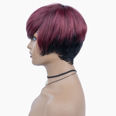 6 Zoll Sommer HD Schweizer Spitze Roh jungfräuliches menschliches Haar Seidige gerade kurze Perücke Pixie Schnitt Perücken für schwarze Frauen