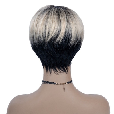 6 Zoll Sommer HD Schweizer Spitze Roh jungfräuliches menschliches Haar Seidige gerade kurze Perücke Pixie Schnitt Perücken für schwarze Frauen