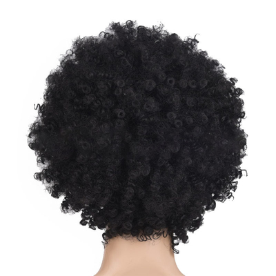 Kurze Haare lockige Wellen Perücke für schwarze Damen Maschine gemacht Remy Haare Pixie Perücke