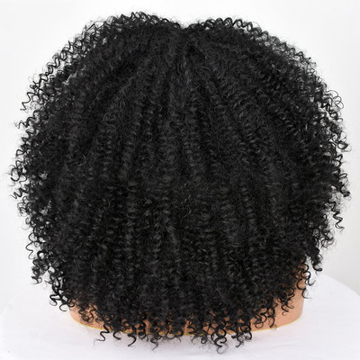 Hellbraune, sprunghafte, lockige menschliche Haare Perücken mit Bangen Peruanischer Remy Afro Kinky Locken