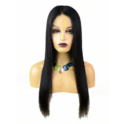 Natürliche, unverarbeitete Seide, gerade, voll handgebunden, HD, voll schweizerischer Spitze, Wig, Länge 10-24 Zoll