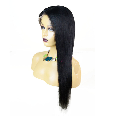 Natürliche, unverarbeitete Seide, gerade, voll handgebunden, HD, voll schweizerischer Spitze, Wig, Länge 10-24 Zoll