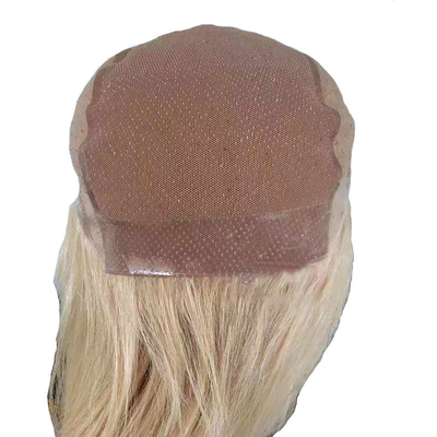 16-24 Zoll 613 Blonde Handgebundene PU Silizium Medizinische Perücken für weiße Frauen 100% menschliches Haar
