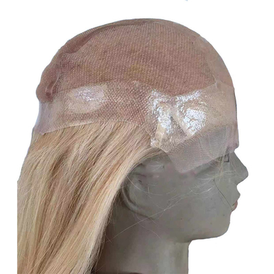 16-24 Zoll 613 Blonde Handgebundene PU Silizium Medizinische Perücken für weiße Frauen 100% menschliches Haar