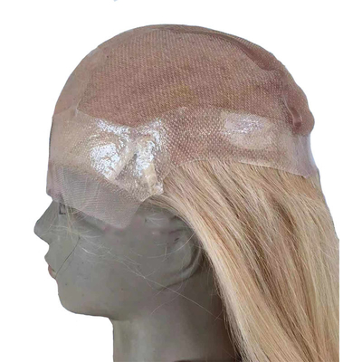 16-24 Zoll 613 Blonde Handgebundene PU Silizium Medizinische Perücken für weiße Frauen 100% menschliches Haar