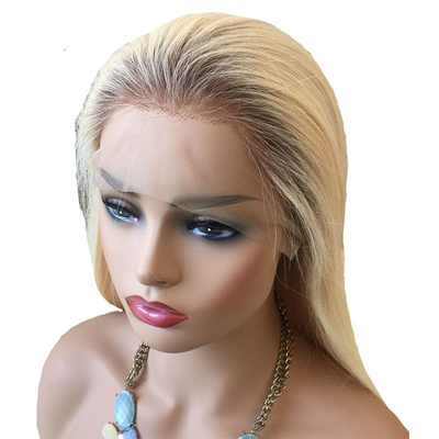 Weich und glänzend 613 Blonde Ombre Highlight Human Hair Handgebundene Perücke für europäische Frauen