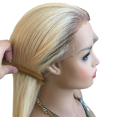 Weich und glänzend 613 Blonde Ombre Highlight Human Hair Handgebundene Perücke für europäische Frauen