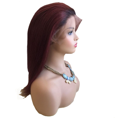 100% menschliches Haar Brasiliener 99J Ombre Vollspitzenwig Schweizer 360 Spitzen Front 10-24 Zoll Transparent HD
