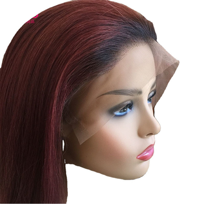 100% menschliches Haar Brasiliener 99J Ombre Vollspitzenwig Schweizer 360 Spitzen Front 10-24 Zoll Transparent HD