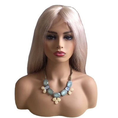 10-24 Zoll Rohes menschliches Haar Blondine Vollspitzen 360 Wig Handgewebt Ein Spender Helle Farbe 613