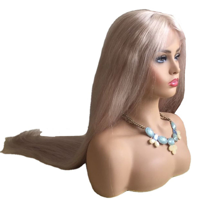 10-24 Zoll Rohes menschliches Haar Blondine Vollspitzen 360 Wig Handgewebt Ein Spender Helle Farbe 613