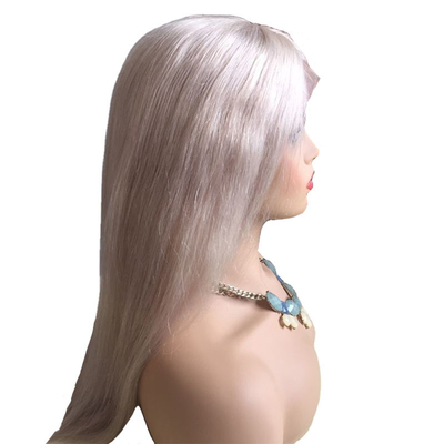 10-24 Zoll Rohes menschliches Haar Blondine Vollspitzen 360 Wig Handgewebt Ein Spender Helle Farbe 613