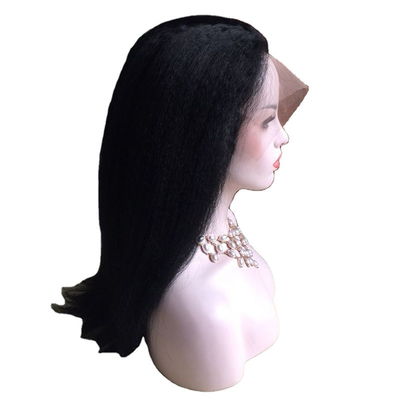 100% menschliches Haar BSM Rabatte 360 Full Lace Kutikel ausgerichtet italienische Yaki Straight Wig