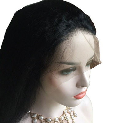 100% menschliches Haar BSM Rabatte 360 Full Lace Kutikel ausgerichtet italienische Yaki Straight Wig