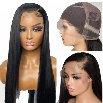 Alle Farben geeignet 250% Dichte HD Spitze menschliche Haare Perücken für schwarze Frauen Handgebunden