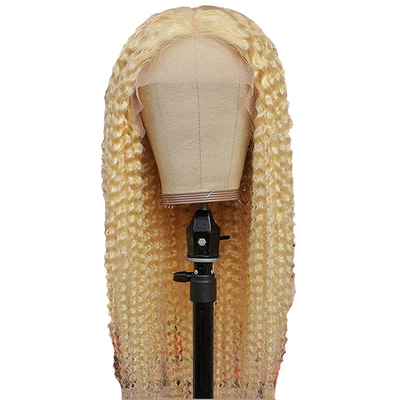 Haarqualität Remy-Haar italienische lange lockige durchsichtige Spitze Vorderseite 613 Blonde menschliche Haare Perücken