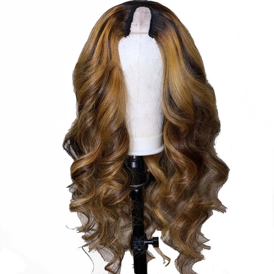 150 Densität P4/30 Kleberlose Maschine U-Teil brazilische Haarparochie für schwarze Frauen