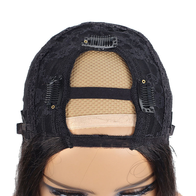 150 Densität P4/30 Kleberlose Maschine U-Teil brazilische Haarparochie für schwarze Frauen
