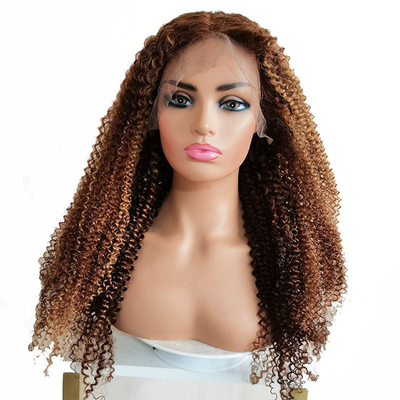 Remy-Haar brasilianische Jungfrau Menschenhaar Kinky Locken Spitze Front Perücken P4/27 für schwarze Frauen