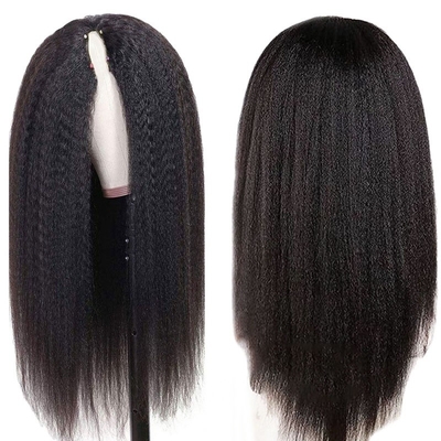 Lange menschliche Haare V-Teil Perücke 30 Zoll Kinky gerade Rohhaar Brasilianer Remy Perruque