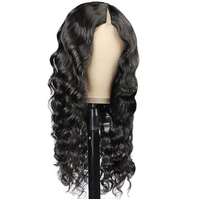 Lange menschliche Haare V-Teil Perücke 30 Zoll Kinky gerade Rohhaar Brasilianer Remy Perruque