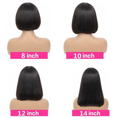 Erleben Sie Luxus mit 8 Zoll doppelt gezogenen brasilianischen Straight Full Lace Front Bob Wigs