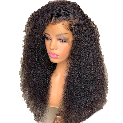 HD Schweizer Spitze Front Mongolisch Peruanisch 13x4 Afro Kinky Lockerhaar Perücke mit Babyhaar