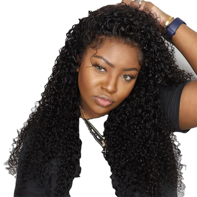HD Schweizer Spitze Front Mongolisch Peruanisch 13x4 Afro Kinky Lockerhaar Perücke mit Babyhaar