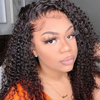 HD Schweizer Spitze Front Mongolisch Peruanisch 13x4 Afro Kinky Lockerhaar Perücke mit Babyhaar