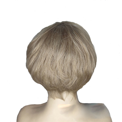 6' Kurz Klebefreies Natur-Pixie-Schnitt Brasilianische Perücke Menschenhaar Perücken für weiße Frauen
