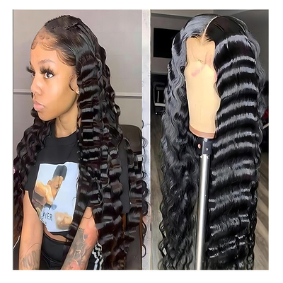 360 Full 13x6 Hd Spitze Front Jungfrau Haare Perücken 100% Rohes natürliches menschliches Haar mit Frontal
