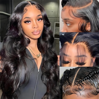 360 Full 13x6 Hd Spitze Front Jungfrau Haare Perücken 100% Rohes natürliches menschliches Haar mit Frontal