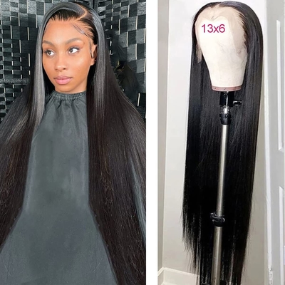 Durchschnittliche Größe Spitze Vorderseite Original brasilianische natürliche menschliche Haare Perücke für schwarze Frauen
